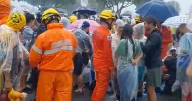 Raio fere dezenas de manifestantes em Brasília durante concentração para marcha de apoio a Bolsonaro; vídeos